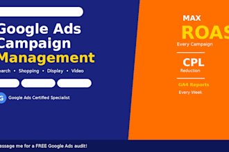 setup and manage google ads campaign to maximize your roas