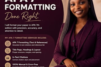 proofread, edit, and format your thesis, dissertation, or paper in apa 7 style