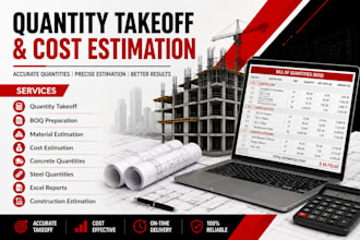 do quantity takeoff, cost estimation, and boq for construction projects