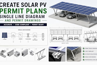 create solar pv permit plans single line diagram and permit drawings