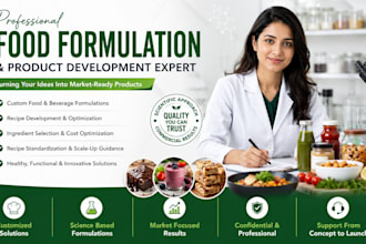 develop professional food formulations for commercial products