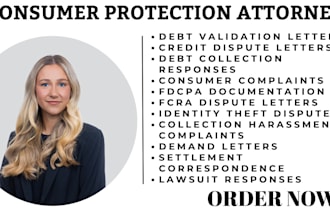 be lawyer for debt collection lawsuits,credit disputes,consumer protection claim