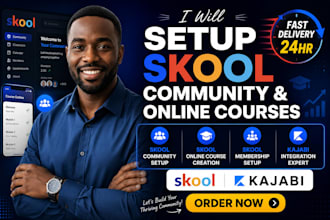 setup skool community skool online course creation skool membership kajabi