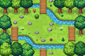do 8bit 16bit pixel art background environment 2d game scene tileset cave map