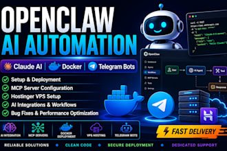 set up openclaw automation, docker, hostinger and telegram bots