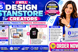 design stanstore for creators with digital products and printiful merchandise