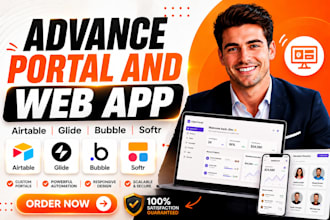 build softr bubble glide airtable portal and web app