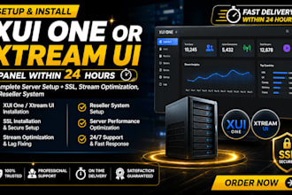 setup and install xui one or xtream UI panel within 24 hours
