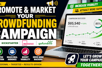 promote and market your kickstarter, indiegogo, gofundme crowdfunding campaign