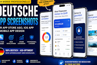 design german app sreenshort for app store aso app iosapp mobile app review app