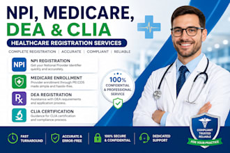 npi, medicare, de clia healthcare registration services