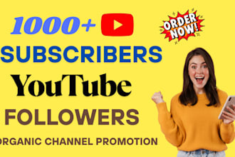 provide you 1000 youtube followers