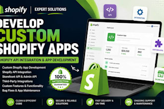develop custom shopify apps, shopify API integration and app development