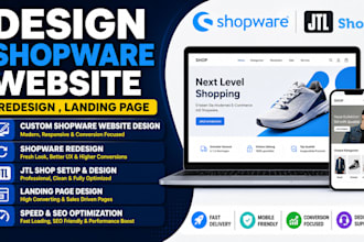 build shopware website design redesign shopware jtl shop landing page design