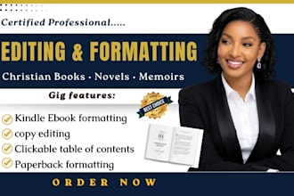 copy edit, format christian book novel book editing and formatting for kdp