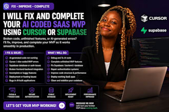 fix, improve and complete your ai coded saas mvp using cursor or supabase