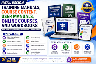 create training manual, online course, training course, user manual, workbook