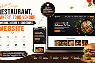 design modern restaurant bakery food vendor online menu ordering dukaan website