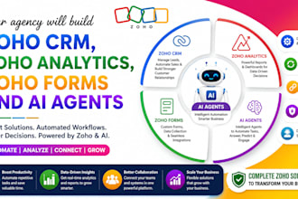 our agency will build zoho CRM, zoho analytics, zoho forms and ai agents