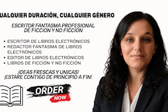 redaccion fantasma de libros, ebooks, ficcion y no ficcion