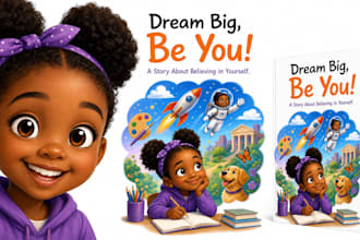 create african american black children character storybook illustration