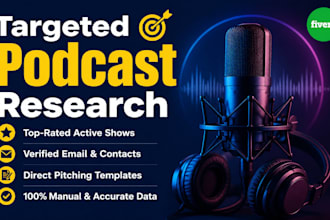 create a high converting podcast booking list for outreach
