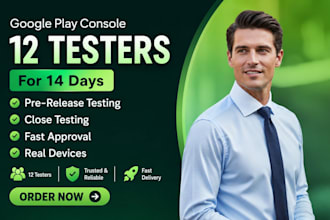 provide 12 testers or 20 testers for google play console closed testing
