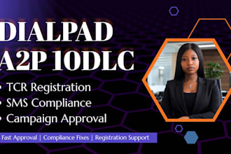 setup dialpad a2p 10dlc registration, tcr compliance