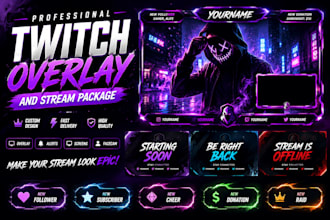 design professional twitch overlays and stream packages