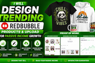 create trending redbubble designs and upload them for passive income
