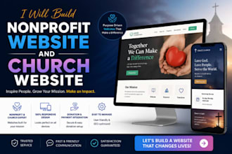 design nonprofit, church website, ngo website, charity website for growth