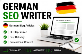 write SEO blog articles and website content in german