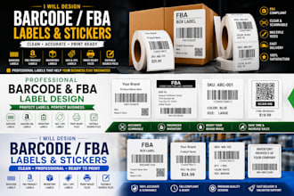 design barcode labels, fba product stickers, and inventory labels
