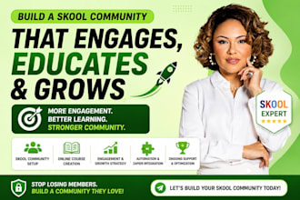 setup skool community, mighty network, skool online course creation expert