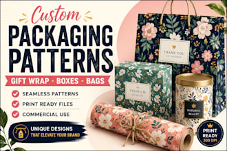 create custom packaging and gift wrap pattern design for brands