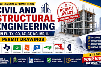 civil and structural engineering in fl,tx,co,az,ct, nc, md, il permit drawings