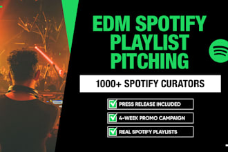 pitch and promote your edm house track to 1000 spotify playlists