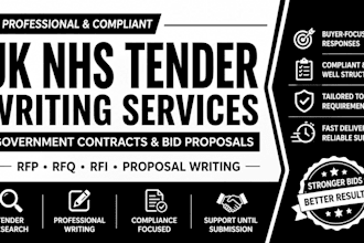 write UK nhs tender bid proposal and government contract response