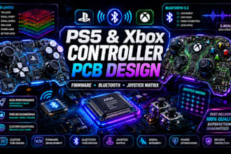 design ps5 xbox game controller pcb, firmware, bluetooth, joystick matrix
