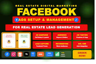 facebook ads manager instagram ads facebo0k ads campaign real estate meta ads