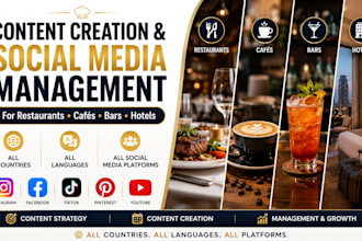 be your social media marketing manager for restaurant, cafe