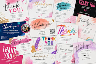design amazon thank you card, product insert card, package insert