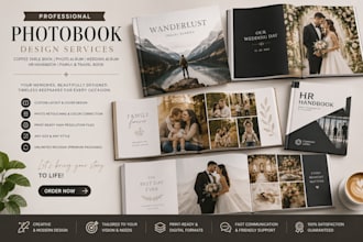 create photobook coffee table book photo album hr handbook wedding album design