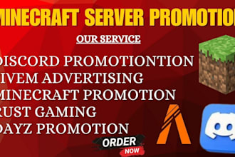 promote minecraft server, discord promotion, rust game, fivem, dayz, advertising