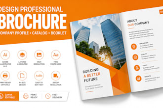 design professional brochure, company profile, catalog and booklet in canva