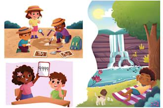 illustrate children book, picture book and book cover art, picture book design