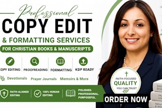 copy edit and format your christian daily devotional prayer journal and memoir