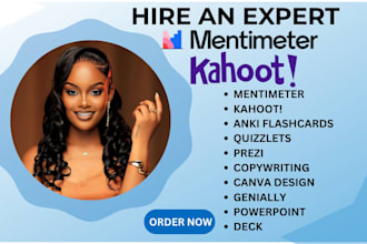 design engaging kahoot mentimeter, quizlet, jotform and anki learning pitch deck