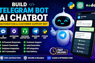 build telegram bot ai chatbot automation bot customer support bot python bot