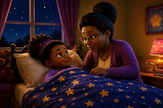 create amazing children bedtime story book illustrations